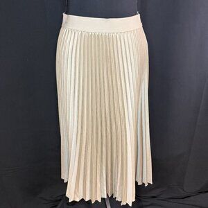 Beige Pleated Midi Skirt | New | Neutral Minimalist Skirt